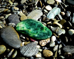 You might find some Jade, (pounamu). Barrytown, near Punakaiki
