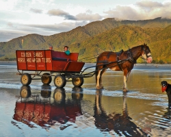 Barrytown, Punakaiki. Wagon on the beach. Photo care of Dawn Patterson.